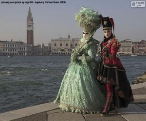 yapboz Venedik Karnaval Çift